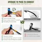 Push-to-Connect Drip Irrigation System Adjustable Irrigation System for Garden Raised Bed Automatic Plant Watering System Complete Drip Irrigation Kit with Drip Emitters, Tubing, Connectors