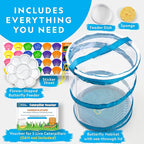 National Geographic Butterfly Growing Kit - Butterfly Habitat Kit with Voucher to Redeem 5 Caterpillars (S&H Not Included), Butterfly Cage, Feeder (Amazon Exclusive)