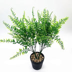 PASYOU Artificial Plants Fake Boston Fern Shrubs 8 Pack, Plastic Leaves Faux Ferns Plant for Indoor Outdoor Home Porch Garden Decor Greenery Grass Flowers Stems Party Wedding Bundles DIY Decorations