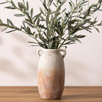 Dobbyby Ceramic Flower Vase 12 inch Farmhouse Rustic Vase Decorative Pottery Terracotta Tall Vases for Home Decor Table Mantle Fireplace Living Room Bathroom Wedding Centerpiece (Large-Aged Terra)