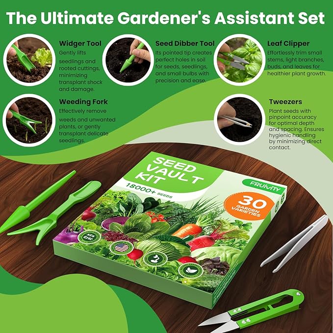 30 Heirloom Seeds Variety Pack - 18500+ Seeds for Planting Vegetables, Home Garden Seeds for Hydroponic, Indoor and Outdoor, Easter Unique Gift for Mother, Women, Mom, Friend, Her