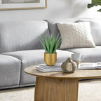 Briful Succulents Artificial Plants Realistic Agave Plant, 4.7'' Gold Metal Pot, Farmhouse Aloe Vera Fake Plants for Home Office Desk Bathroom Shelf Decorations