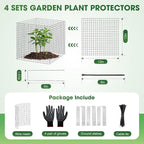 18PCS Plant Protection from Animals,12x12 Inch Metal Wire Plant Protectors,Plant Cages to Keep Animals Out,Sturdy Bunny Barricades Chicken Wire Cloche Plant Protectors for Shrubs Flowers Vegetables