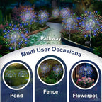 Solar Garden Lights Outdoor, 6 Pack 120 LED Twinkling Firework Lights Decorative with 2 Modes, Outdoor Waterproof Solar Starburst Light for Outside Yard Pathway Garden Decor, Multicolor