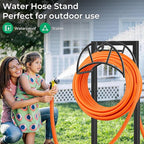 TomCare Garden Hose Holder Heavy Duty Water Hose Holder Holds 160 FT Hoses Freestanding Hose Reel Outdoor Hoses Storage Hanger for Outside Yard