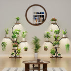 Plant Stand Indoor with Grow Lights - 8 Tiered Tree-Shaped 46.3" Tall Corner Plant Shelf, Grow Light Shelf Display for Indoor Plants Multiple, Flower Holder for Living Room Patio Balcony Décor