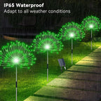 Slyuexu Solar Garden Lights Outdoor Waterproof, 4 Pack Total 480 LED Solar Firework Lights Decorative with 8 Lighting Modes Outside for Yard Pathway Flowerbed Decor, Green