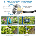 homenote Misting Cooling System 75FT (23M) Misting Line + 28 Brass Mist Nozzles + Brass Adapter(3/4") Outdoor Mister for Patio Backyard Garden Greenhouse Watering