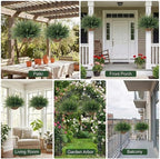 Fake Ferns Hanging Baskets,2PCS Artificial Hanging Plants Outdoor, 2 Hanging Planters with 24 Pcs Fake Ferns for Indoor Outside Decorations for Front Porch Garden Balcony Patio Home Decor (2, Green)