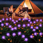 NBQQ Solar Garden Lights Outdoor, Waterproof Solar Powered Lights for Yard Pathway Patio, Swaying Lawn Decor as Gardening Gifts for Women Holiday (Purple, 2 Pack)