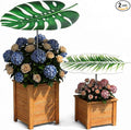 Mixweer 2 Pcs Leaf Shape Metal Plant Umbrellas for Outdoor Small Plant 12 in Metal Shade Disk Outdoor Garden Umbrella for Potted Live Decor