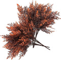 Artificial Ferns Plants, Fake Plastic Plant Faux Fern Leaves Shrubs Stems Realistic Boston Grass Decor for Outdoor Indoor Home Garden Party Office Wedding Christmas Decoration DIY Foliage Red 4 Pack