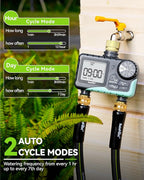 RAINPOINT 2 Zone Sprinkler Timer with Brass Inlet and Outlet - Water Timer for Garden Hose with Rain Delay/Manual Watering/Automatic Irrigation Controller System - Water Hose Timer for Yard Lawn