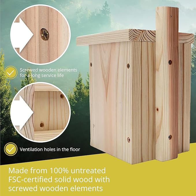 Wildlife Heart I Bird Nestheline Deals Made of Solid Wood - Screwed, Nesting Boxes for Birds, Nesting Box red throats, Bird House Incubator for Birds, birded Box Weatherproof