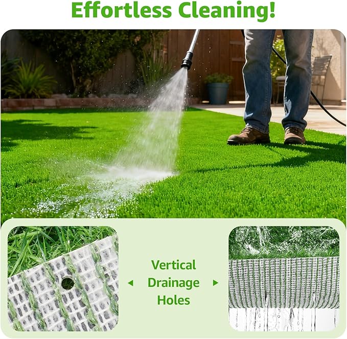 Artificial Turf Grass Outdoor: Grass Pad for Dogs Indoor Potty Training, Replacement Turf Rug for Patio Balcony Apartment Landscape Decoration, Easy to Clean with Drainage Holes(3.0x5.0ft)
