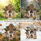 Yinns Resin Bird House for Outside, Birdhouses for Outdoors Wild Bird Nesting, Decorative Stone Bird Houses for Yard Garden Decor, Water Proof