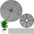 Newtay 2 Pcs Plant Pot Grid Soil Protector Covers Cuttable Flower Protector from Animals Cat Squirrel Digging Stopper Plant Pot Cover with Stake for Indoor Outdoor Gardening (20.5 +11.8 Inch,Black)