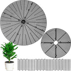Newtay 2 Pcs Plant Pot Grid Soil Protector Covers Cuttable Flower Protector from Animals Cat Squirrel Digging Stopper Plant Pot Cover with Stake for Indoor Outdoor Gardening (20.5 +11.8 Inch,Black)
