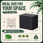 Devoko 29 Gallon Waterproof Outdoor Storage Box Resin Deck Box Lockable and UV Resistant for Patio Furniture, Garden Tools (Black, 29 Gallon)