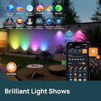 Linkind Smart Solar Spot Lights Outdoor SL5C, Solar Lights Outdoor Spotlight Cool/Warm White/Color Changing, APP/Voice Control IP67 Landscape Lighting for Yard, Garden, Pathway(8 Pack)