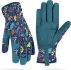 Womens Gardening Weeding Working Gloves, Leather Garden Glove for Women Thorn Proof No Stab for Digging, Planting,Pruning