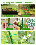 Cucumber Trellis with Grow Bags for Garden, U Frame Garden Trellis for Climbing Plants, Metal Plant Trellis with Garden Netting for Vegetables Flowers Fruits(4 Arches)(U-Shape)