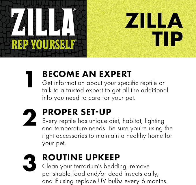 Zilla Tropical Habitat Accessory Kit, Starter Kit for Reptiles, Easy Start for Tropical-Dwelling Reptiles, Includes Lighting, Heating, Bedding and Food, Ideal for Size 10G Terrariums