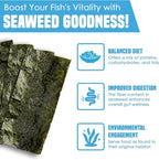 JOR 20 Seaweed Sheets for Tangs, Angels, Plecos, Shrimp, Snails, Nutrient- & Vitamin-Rich, Dried Snack for Bottom Feeders, Increased Palatability for Grazing Fish, 1 oz. Pet Feed