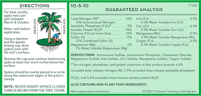 Jobe’s Palm Fertilizer Spikes, Easy Plant Care Fertilizer for Palm Trees and Plants, 5 Count