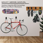 15-Piece Garage Wall Hooks with 3 Extension Straps, Orange Heavy Duty Tool Storage Rack for Ladder, Bike, Shovel, Garden Tools, Metal Wall Mount Organizer Set