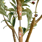 Nearly Natural Olive Tree Artificial Indoor 4FT Tall Silk Faux Olive Tree for Home and Office Decor, Fake Potted Olive Tree with Natural Wood Trunk, Realistic Olive Tree Branches and Lifelike Fruits