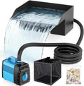Pond Waterfall Spillway Kit, 8" Pond Waterfall Filter with 660GPH Waterfall Pump & Filter Cage, 10 Ft Corrugated Tubing for Outdoor Garden Ponds, Backyard Water Features