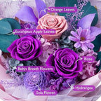 Eterfield Flowers for Delivery Prime, Mother's Day Forever Flowers Bouquet, Preserved Roses and Purple Flowers Birthday Gifts for Her Women Wife Mom Grandma Anniversary Valentines Day Christmas