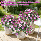 Artificial Flowers Plants for Outdoors, 6PCS UV Resistant Faux Flowers Outdoor Plants, Fake Petunias Silk Flowers for Garden Balcony Yard Porch Decor (White Red Lotus)