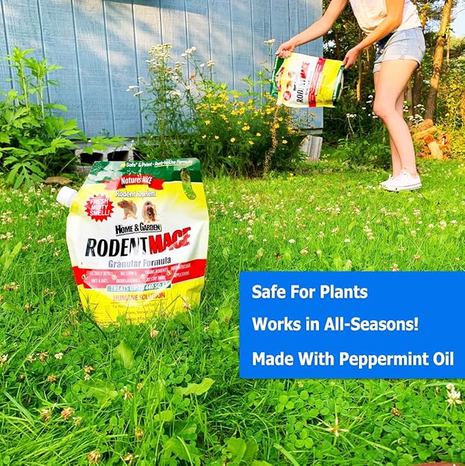 Nature's MACE Rodent Mace, Rodent Repellent 66 lb, Covers 13,200 Sq Ft, Granular Outdoor Rodent Deterrent, Repel Mouse, Mice, Rats, Rodents, for Indoor & Outdoor, Pet Safe, Home & Garden Treatment