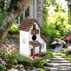 Yinns Resin Bird House for Outside, Small Birdhouses for Outdoors for Nesting, Decorative Home Bird Houses for Yard Garden Decor, Water Proof