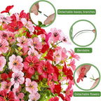 AGIRL 16 Bundles Artificial Flowers for Outdoor,No Fade Fake Plastic Flowers Faux Plants for Hanging Planters Decoration Indoor Outside Garden Porch Window Box Home Wedding
