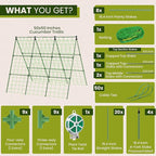 50x50 Cucumber Trellis for Raised Bed - A Frame Garden Trellis for Climbing Plants Outdoor - Cucumbers, Pea, Zucchini, Squash,Tomato, Green Bean, Vine, Watermelon, Melon, Pumpkin