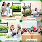 Growell Large Hydroponics Growing System Kit, 60 Pods Vertical Hydroponic Garden with 2 Light Modes Grow Light, Auto Circulating Water System, 32L Indoor Gardening System for Herb Vegetable Fruit