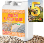 5 Gallon Mulch Glue for Landscaping, SEVGILI Rock Glue & Gravel Binder, Pet Safe & Plant Safe, Non-Toxic Ready-to-Use Gravel Lockdown, 100% Permeable & Fast-Dry Strong Pea Gravel Stabilizer