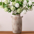 Large Flower Vase Home Decor - 12 inch Tall Ceramic Farmhouse Rustic Table Vases with Handle Living Room Decoration Decorative Modern Pottery for Floor Kitchen Shelf Coffee Dining Desk Fireplace