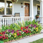 Alupssuc 24 Pcs Artificial Plants Flowers for Outdoors, Realistic Faux UV Resistant Greenery & Silk Flowers,Fake Plastic Shrubs Stems No Fade for Indoor Outside Garden Patio Spring Planter Home Decor