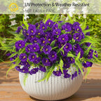 Artificial Flowers for Outdoors 12 Bundles Artificial Petunias Fake Flowers UV Resistant Shrubs Plants with Fern for Indoor Outside Hanging Planters Home Garden Summer Decorations (Purple)