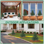 Artificial Cedar Topiary Trees with Ground Spike, 2 Pack Fake Pine Shrubs Bushes, UV Resistant Faux Evergreen Cypress Tree Plants for Indoor Outdoor Planters Front Porch