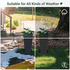 Metal Tall Planters 20 inch Set of 2, Durable Taper Planter with Drainage Holes & Rust-Proof Coating & Trays for Outdoor Indoor Garden Patio Front Door (Black)