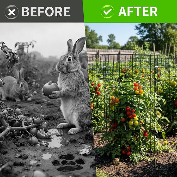 30 Pcs Plant Protectors from Animals,Protect Plants from Deer 10 Sets Metal Plant Cages Animal Intrusion Barrier Wire Mesh Easy to Assemble/Store Vegetable Garden Protection 12 * 12“