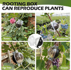 Tree Root Growing Box, Air Layering Pods Propagation Kit, Reusable Half Transparent Plants Asexual Reproduction Grafting Ball with Zip Ties for Fast Propagation Plants (6pcs Small + 6pcs Meidum)