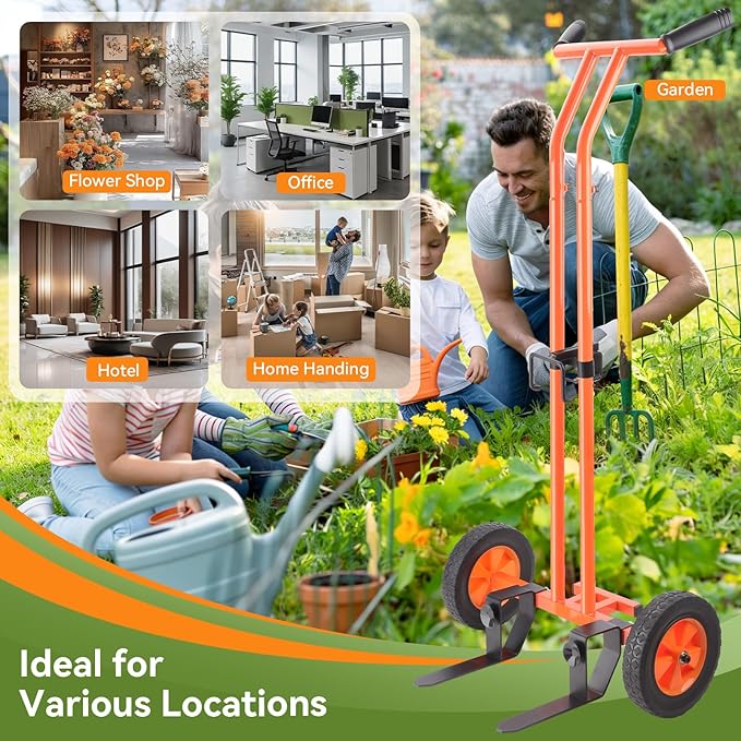 Plant Caddy with Wheels, Heavy Duty Rolling Plant Dolly, Potted Plant Mover with Adjustable Grabbing Arm & Suction Cups, Garden Pot Mover Trolley Cart with Strap for Indoor Outdoor Planters