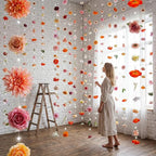 Suncalla 6 Pcs 35.4ft Hanging Flowers Garlands Backdrop Lighted Floating Fake Wildflower Vines LED Floral Garland Ceiling for Spring Wedding Bridal Shower Birthday Graduation Party (Vivid,Multicolor)