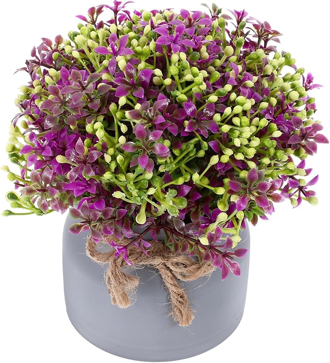SECFOU Artificial Orchid Bonsai Simulation Plant in Lotus Color, Lifelike Faux Potted Flower Decoration for Living Room Desktop Home Décor